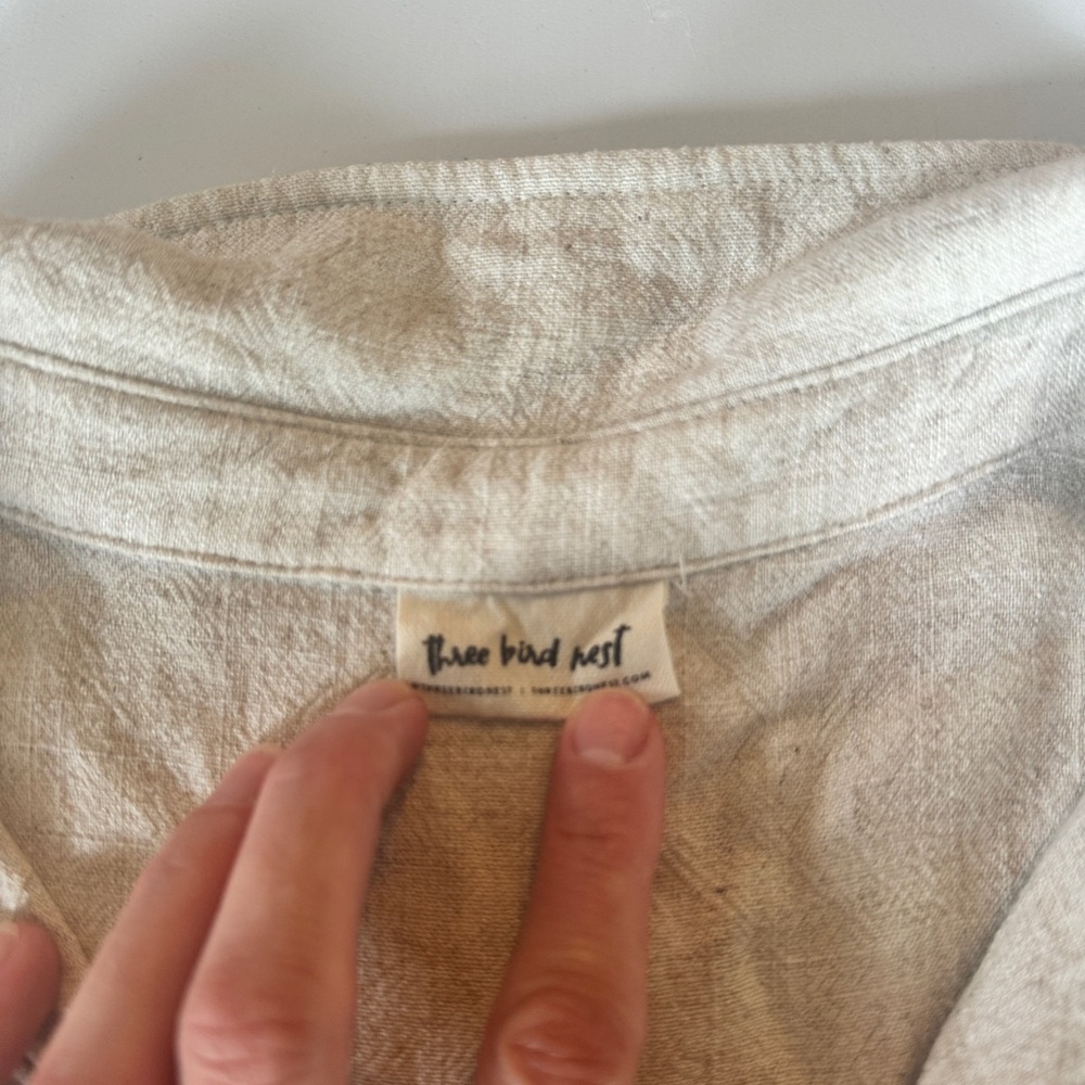 Three Bird Nest Button Up Sleeveless T-Shirt Dress - image 3